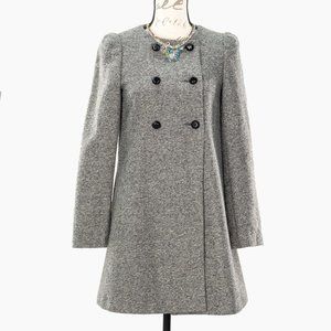815-ZARA BASIC GRAY TWEED COAT